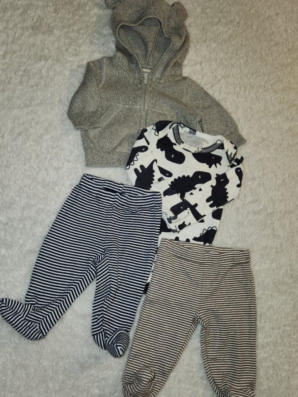 Baby Gap Paddington Bear & Carter's Newborn 5 Pc Outfit Lot Hoodie Dino NB